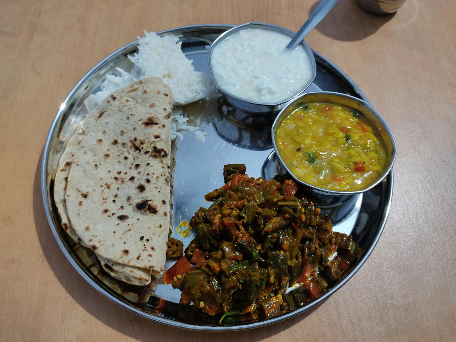 Indian vegetarian thali at Areca